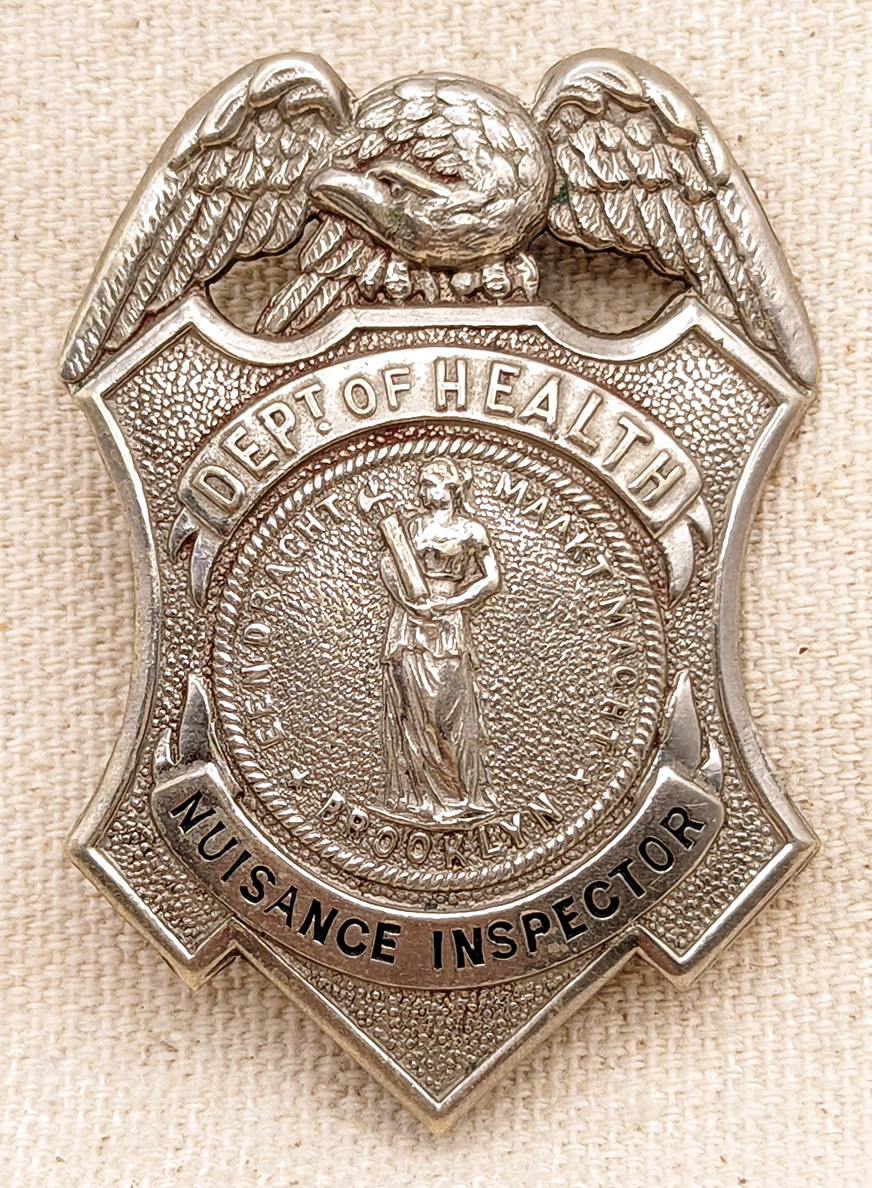 New York City Department of Health badge from 1907
