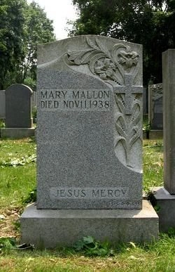 Photograph of Mary Mallon gravestone at Saint Raymond Cemetery in the Bronx
